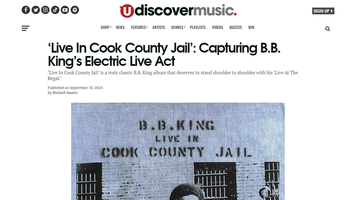 'Live In Cook County Jail': B.B. King's Electric Live Act - uDiscoverMusic